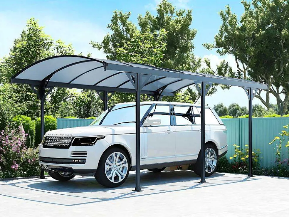 Vrijstaande Carport Van Aluminium Genaro - Grijs - 15,3 M
