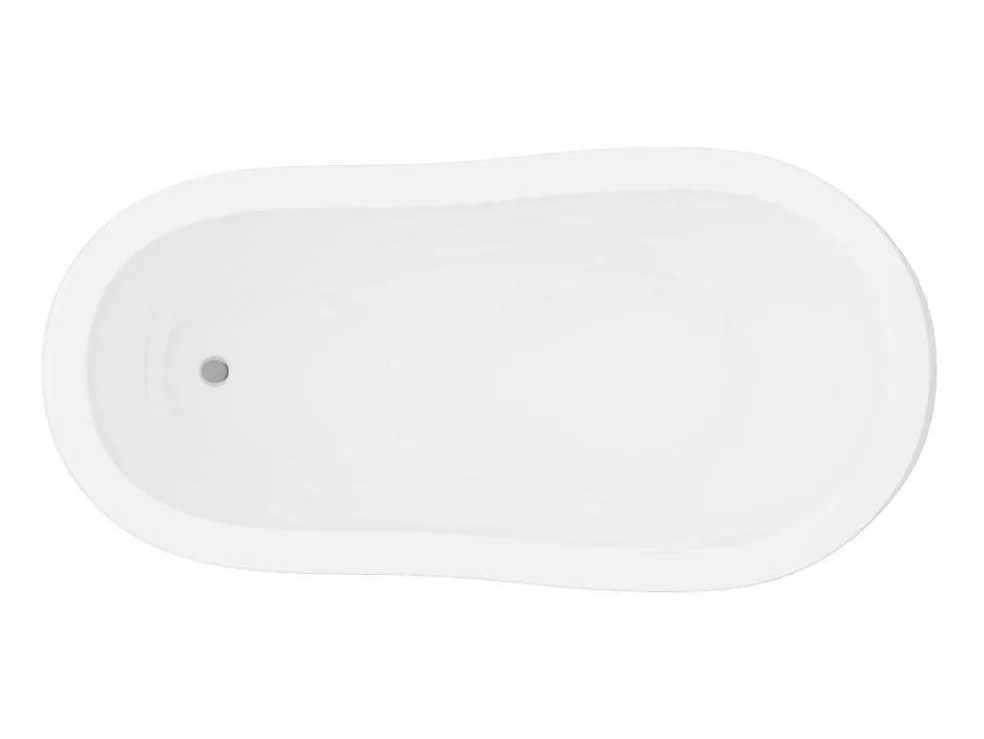 Vrijstaand Retrobad Met Gouden Leeuwenpoten - 200 L - 145 X 74 X 77 Cm - Wit - Nisos Ii