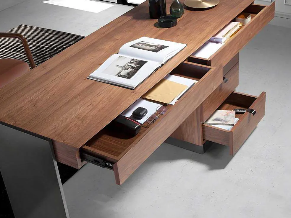 Walnoot En Stalen Bureau 3237 Angel Cerda