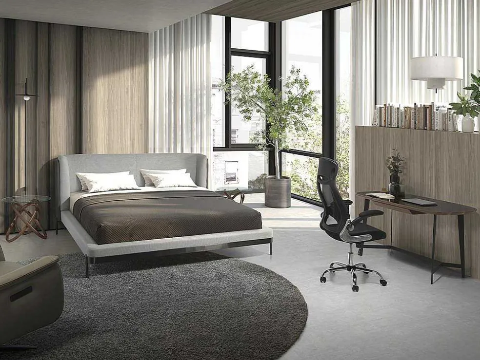 Walnoot En Zwart Getint Glazen Bureau 3137 Angel Cerda