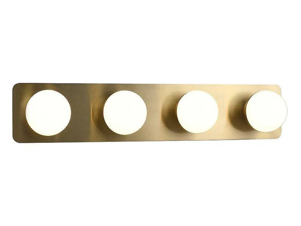 Wandlamp Voor Badkamer Met Ledverlichting Van Metaal, 4 Spots - L40 Cm - Goudkleurig - Morley