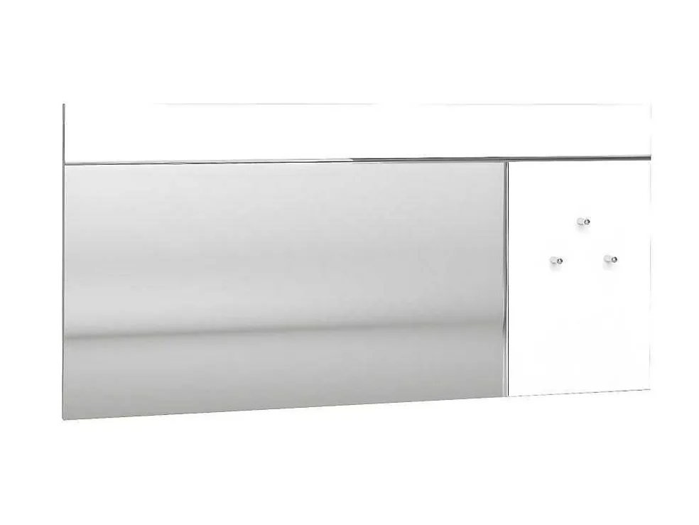 Wandspiegel Met 3 Haken - L. 120 X H. 60 - Wit - Niklos