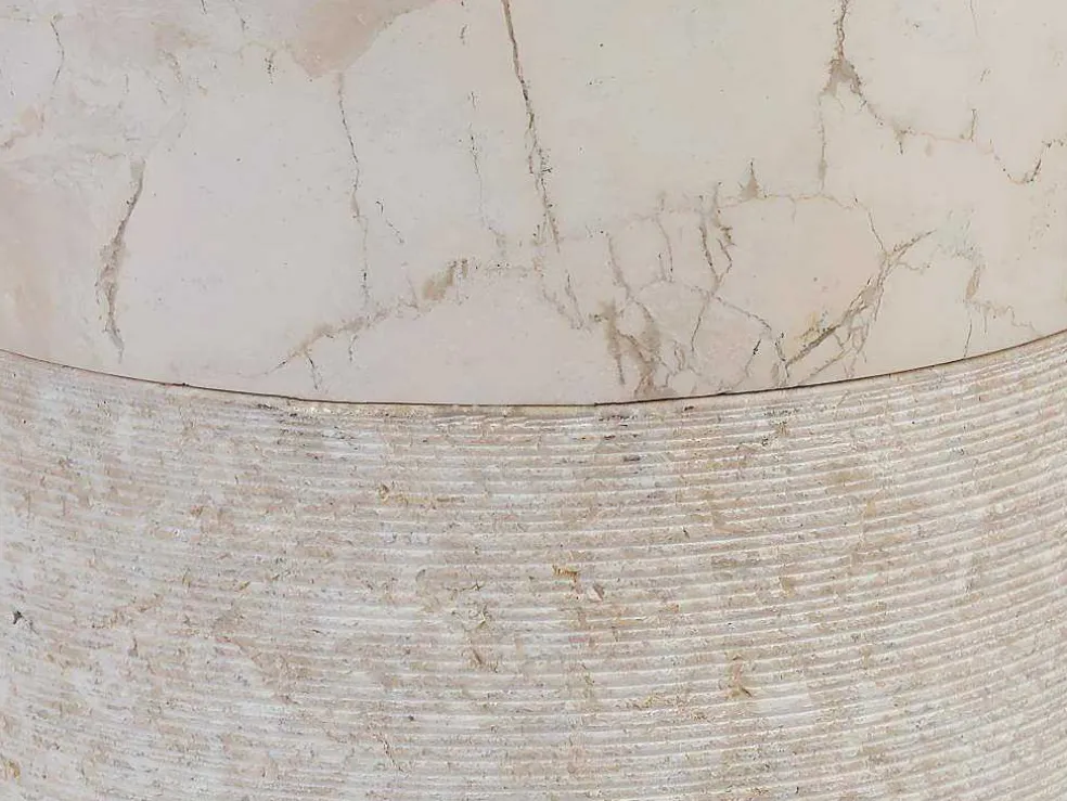 Wastafel Badkamer Op Voet Van Marmer Lanta - Kleur Creme