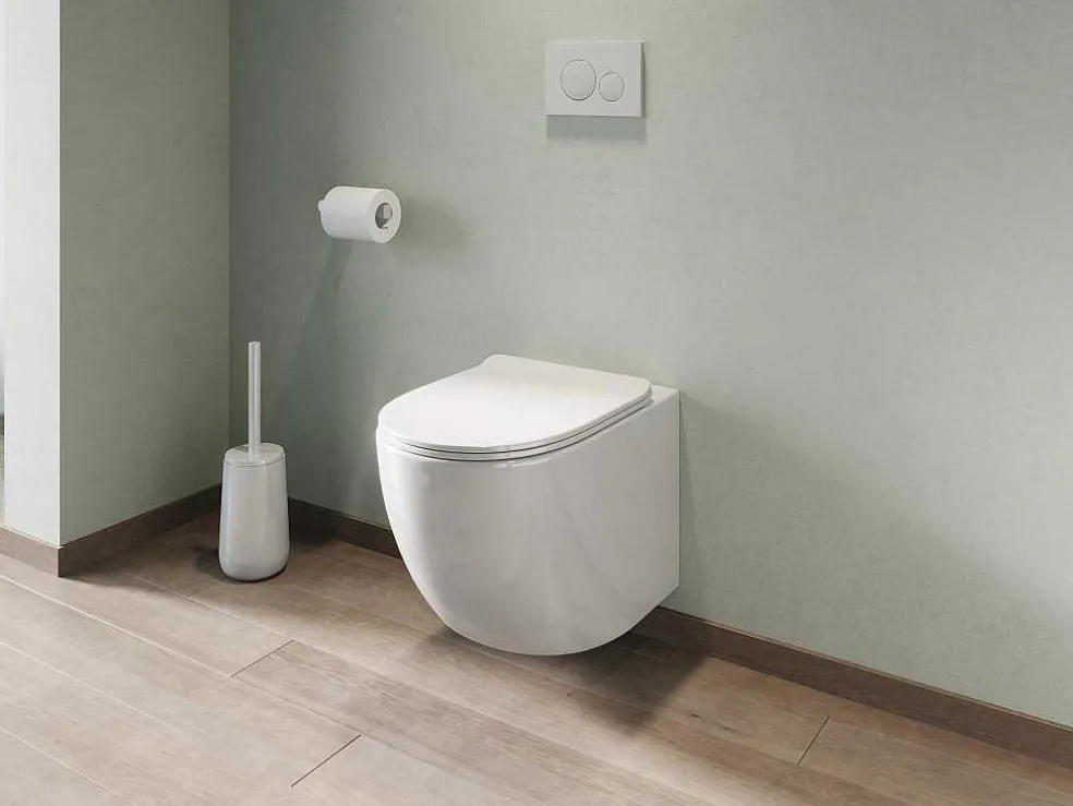Witte Hang-Wc Van Keramiek Zonder Rand - Javoine