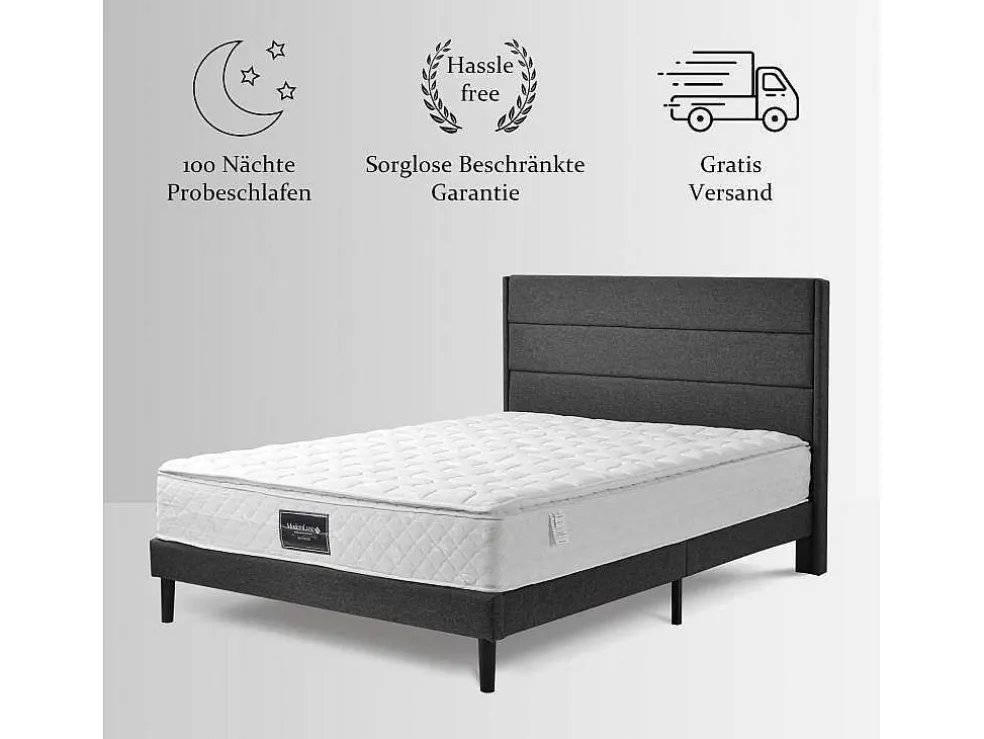 140 X 200 Cm Matras Met 7-Zone Pocketveren En Hr-Foam, 25 Cm Dik - Merax
