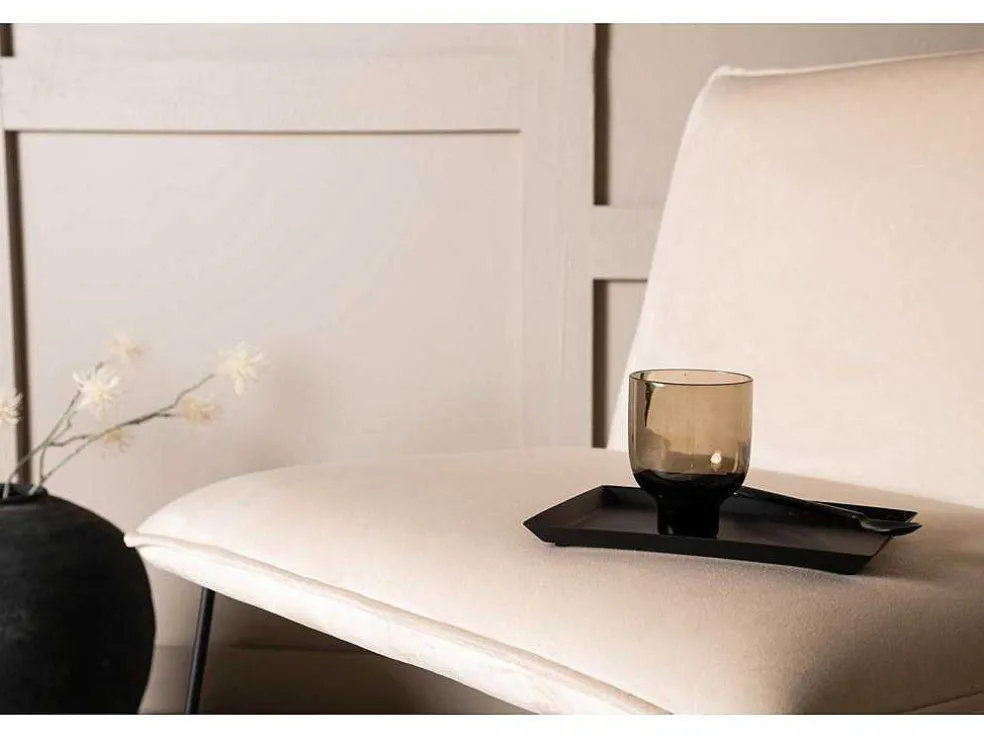 X-Lounge Fauteuil Velours Offwhite.