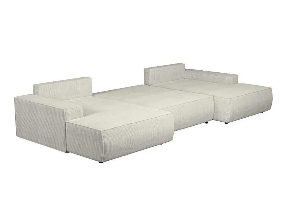 Xxl Hoekslaapbank Van Beige Ribfluweel Amelia