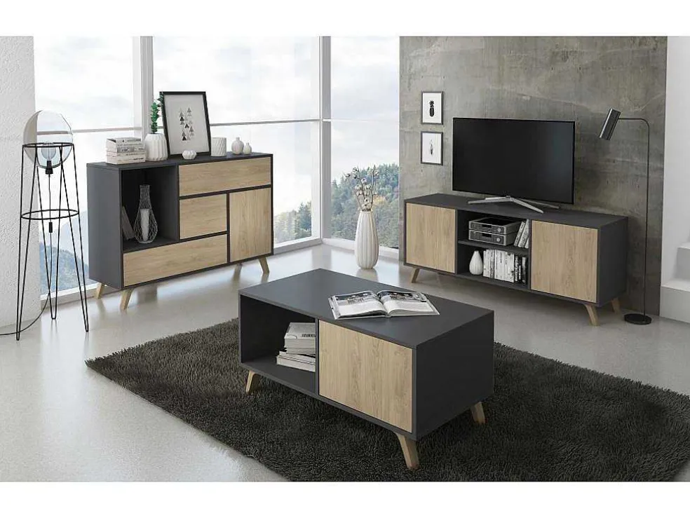 Zapatero Furniture, Windmodel, 90X26X101.5Cm, Tegroep Hall En Hall, Grijs En Eiken, Moderne Stijl