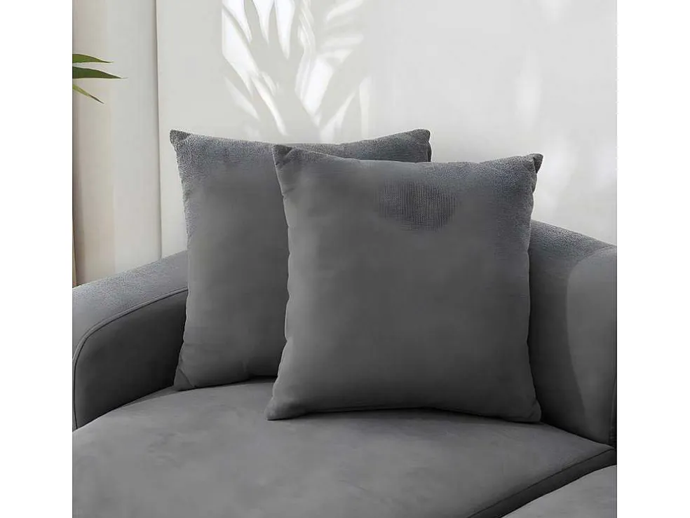 3-Zitsbank In Chenille-Stof Met 2 Kussens - Slaaphoogte 211 Cm - Grijs
