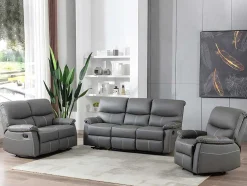 3+2 Zitsbank In Grijze Kunstleer - Canby