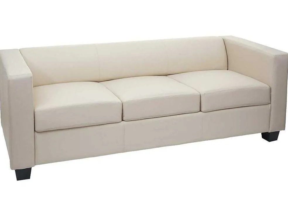 3-Zitsbank Lille, Kunstleer, Creme