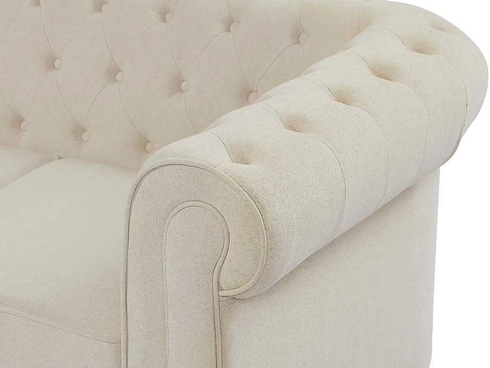 3-Zitsbank Van Beige Stof Chesterfield