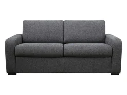 3-Zits Express Slaapbank Van Antraciete Stof - Matras 14 Cm - Bevis