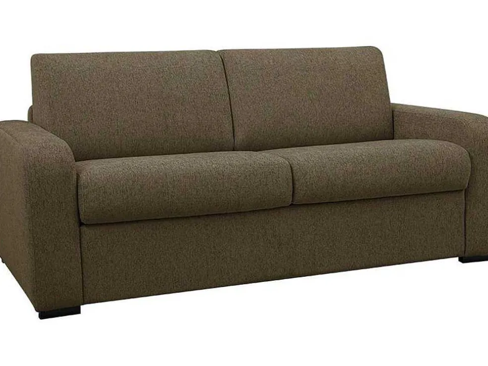 3-Zits Express Slaapbank Van Olijfgroene Stof - Matras 14 Cm - Bevis