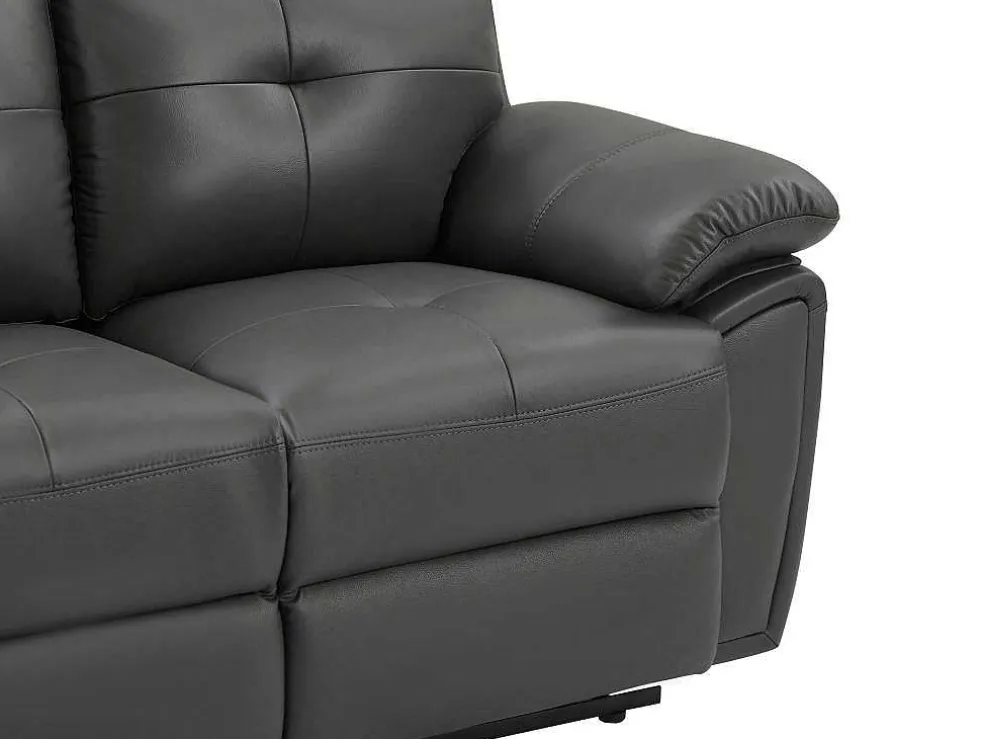 2-Zits-Relaxbank Van Grijs Leer Vineta