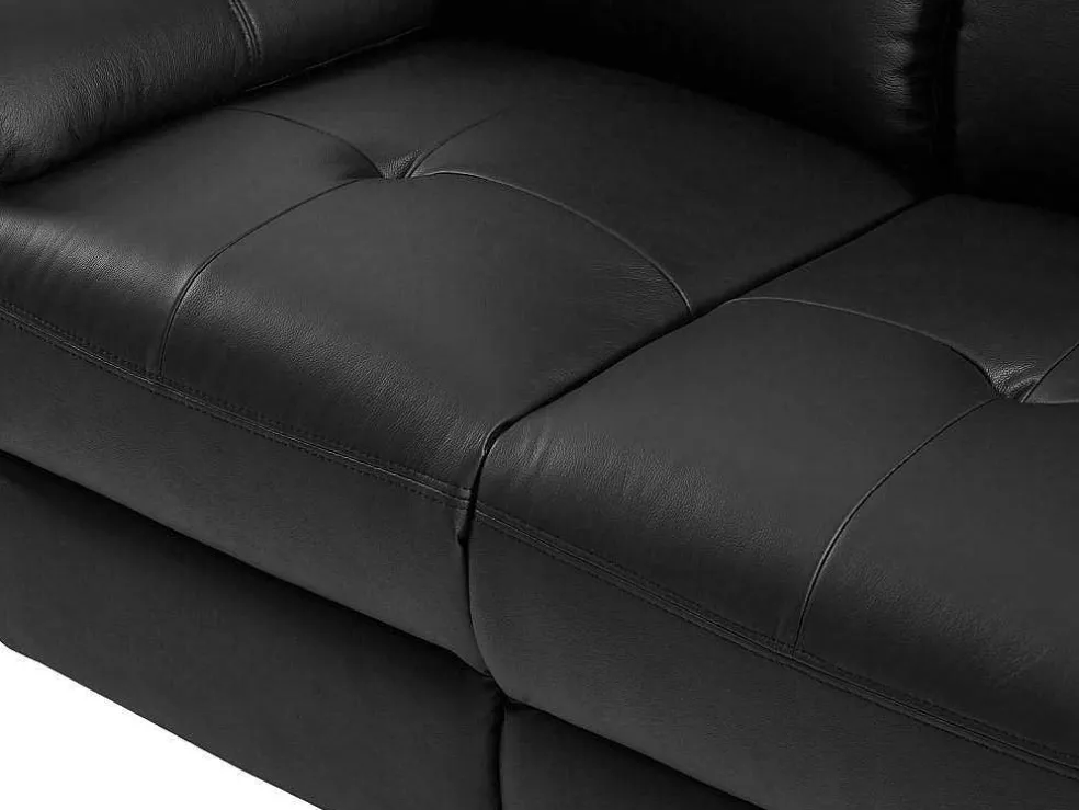 2-Zits-Relaxbank Van Zwart Leer Vineta