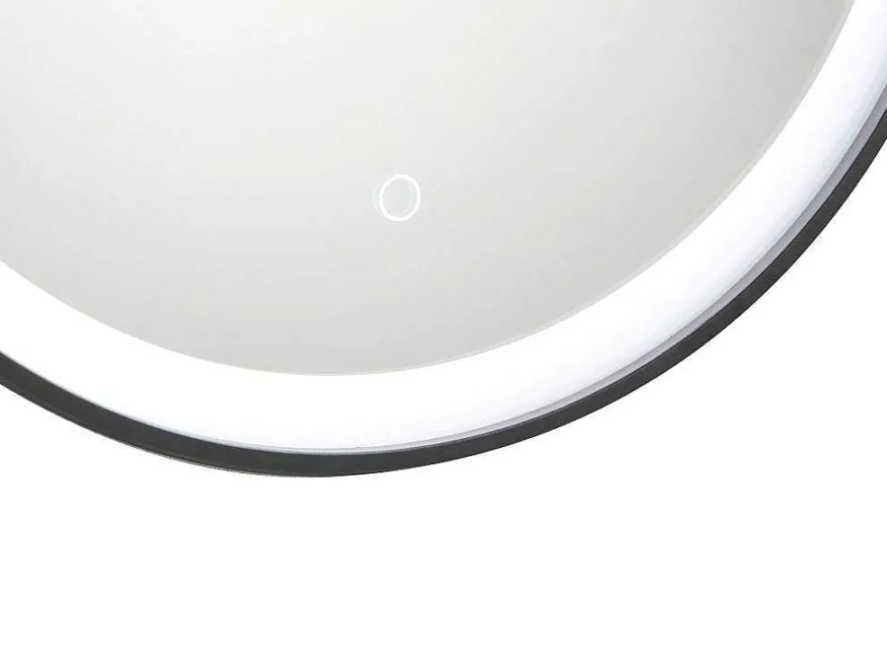 Zwarte Ronde Lichtgevende Badkamerspiegel Met Leds - D. 80 Cm - Numea