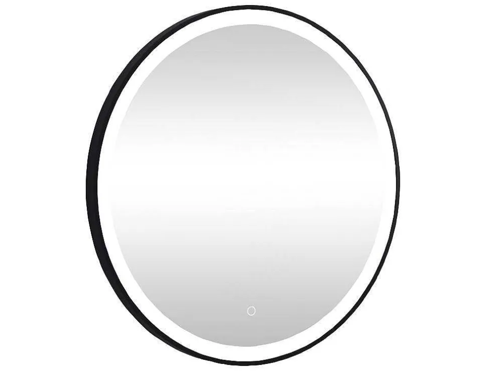 Zwarte Ronde Lichtgevende Badkamerspiegel Met Leds - D. 80 Cm - Numea