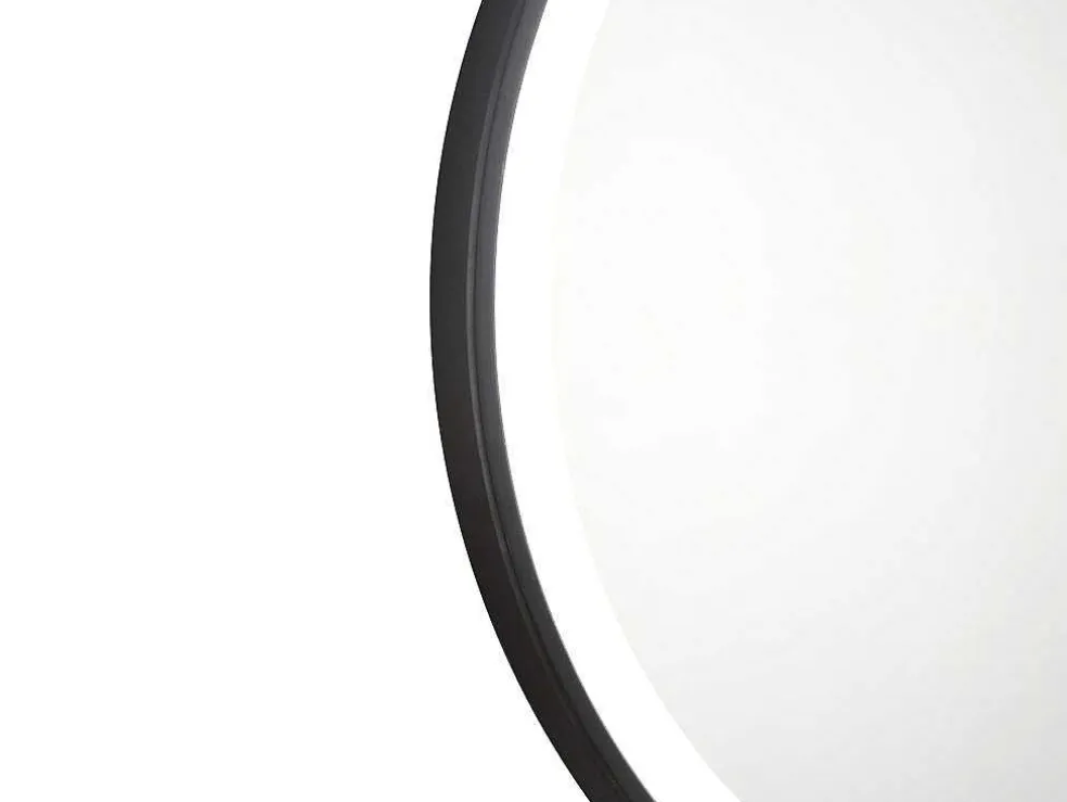 Zwarte Ronde Lichtgevende Badkamerspiegel Met Leds - D. 80 Cm - Numea