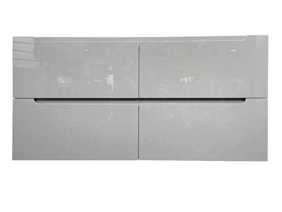 Zwevend Wastafelmeubel Met Dubbel Inbouwbekken En Kast - Grijs - 120 Cm - Selita