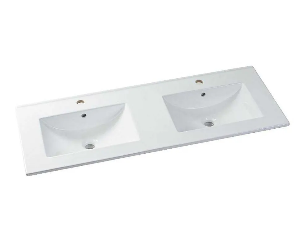 Zwevend Wastafelmeubel Met Dubbel Inbouwbekken - Grijs - 120 Cm - Selita